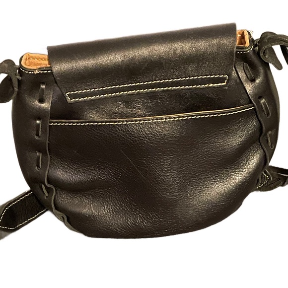 Patricia Nash Bag crossbody saddle bag tooled black leather - Picture 3 of 8